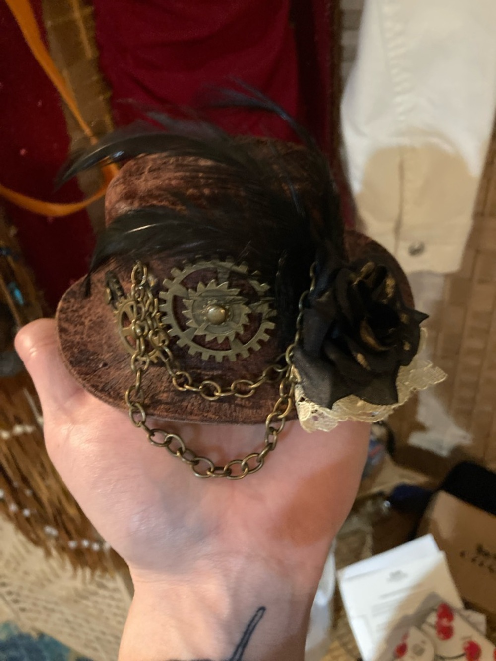 Small Handmade Clip On Hat